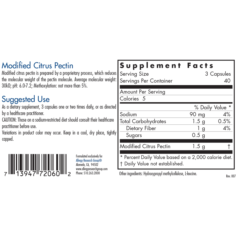 Modified Citrus Pectin (120 capsules)
