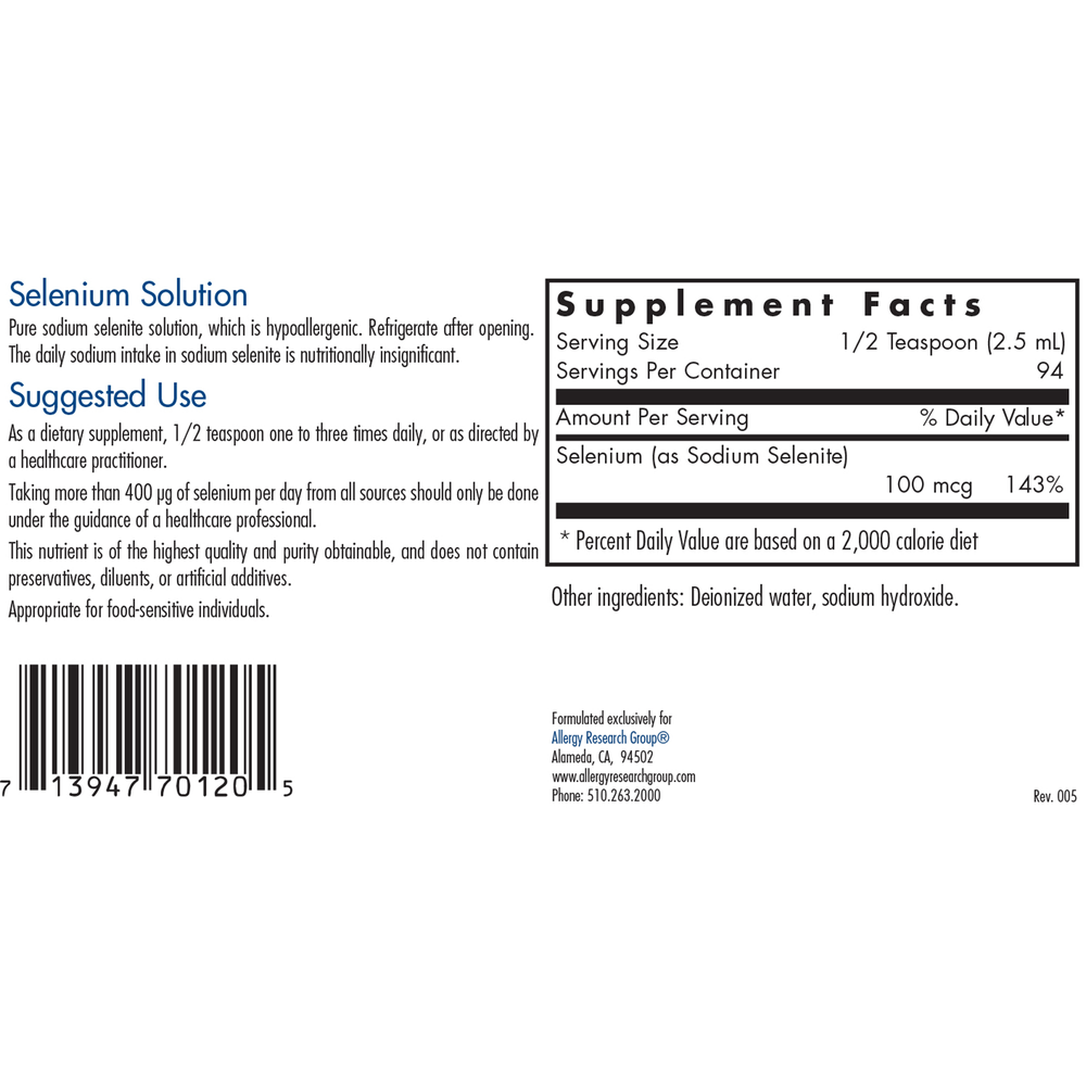 Selenium Solution (236 Milliliters)