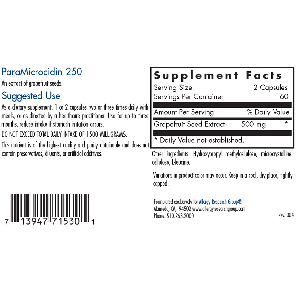 ParaMicrocidin 250mg (120 capsules)