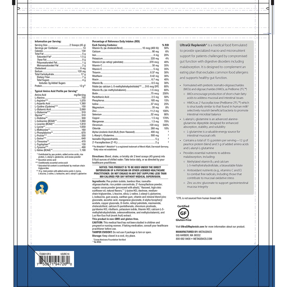 UltraGI Replenish® - Chocolate (630 Grams)