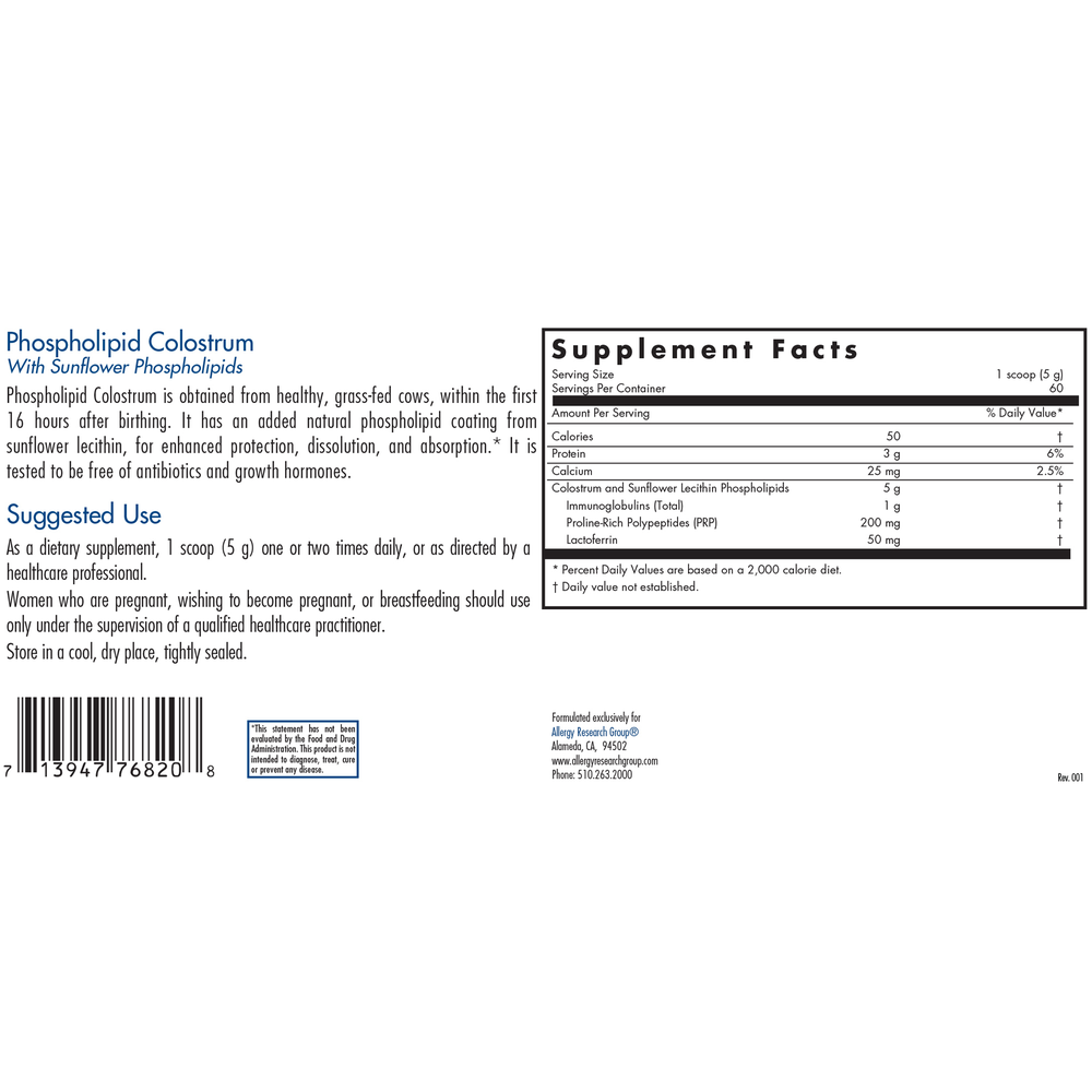 Phospholipid Colostrum (300 Grams)