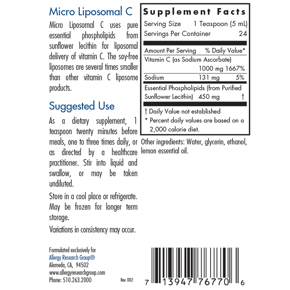Micro Liposomal C (4 Ounces)