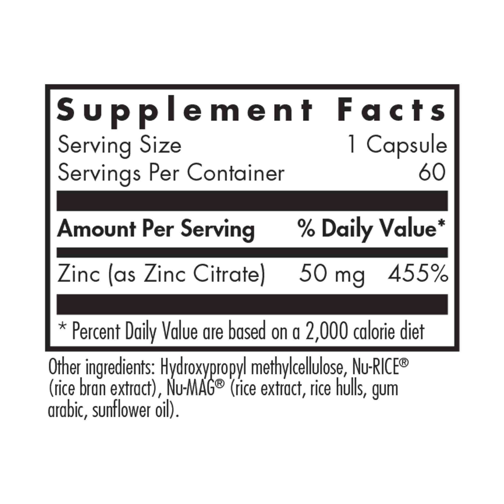 Zinc Citrate 50mg (60 capsules)