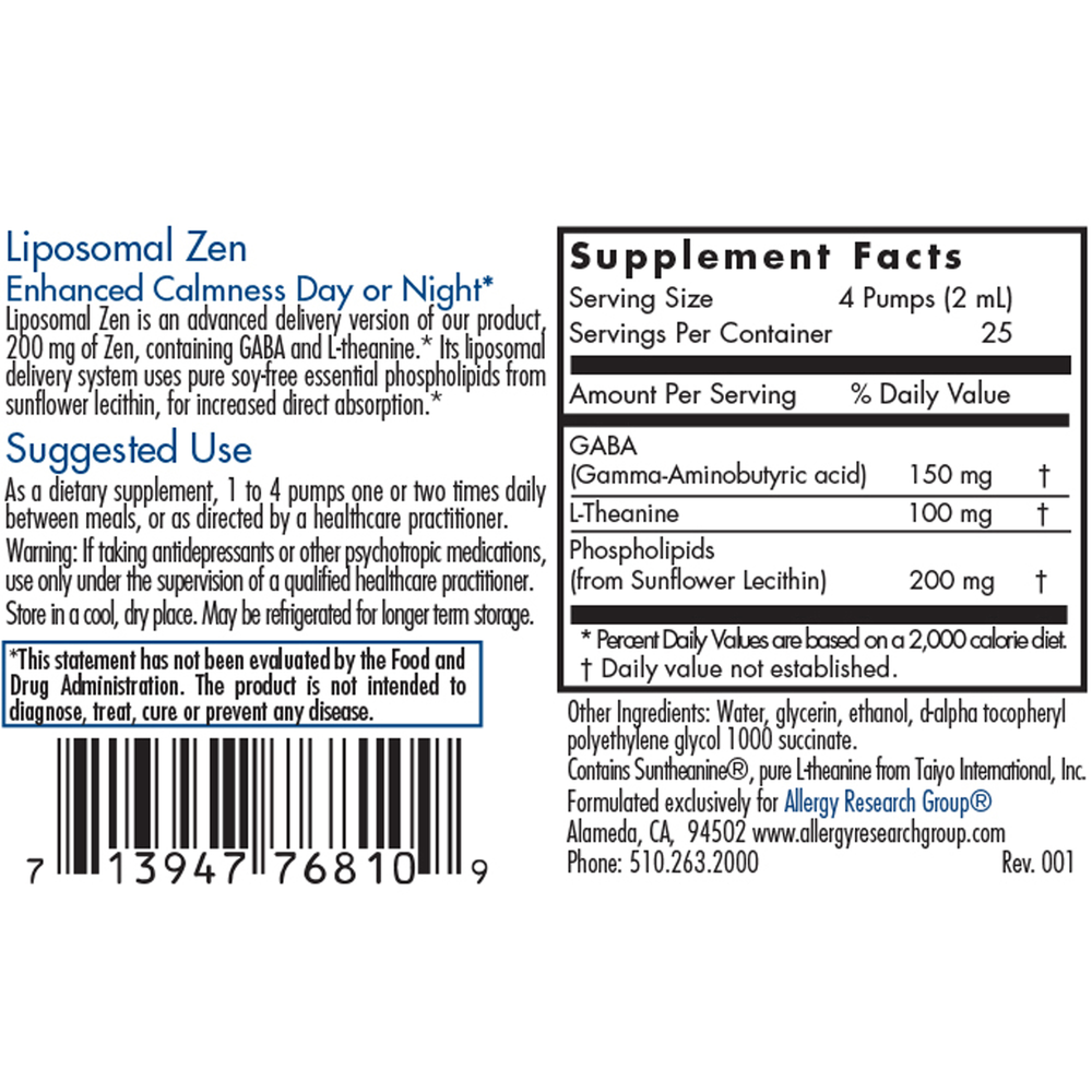 Liposomal Zen (50 Milliliters)