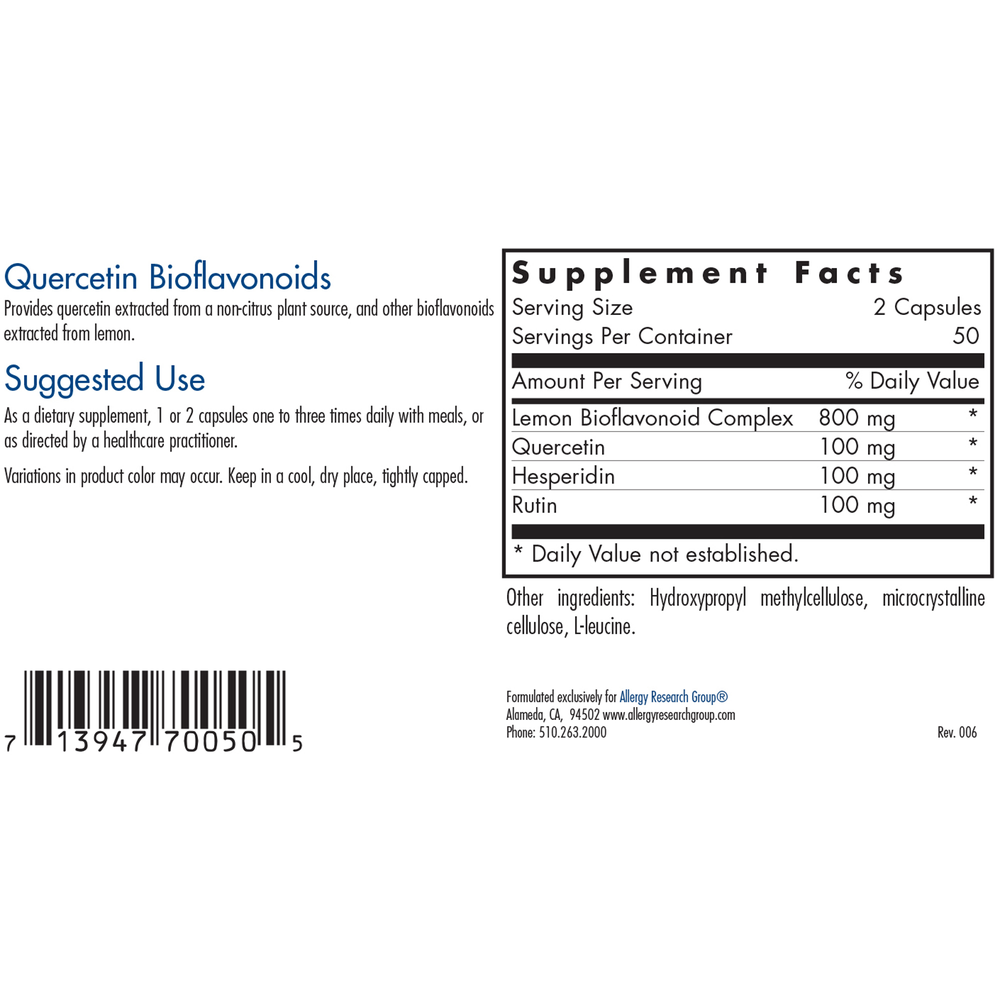 Quercetin Bioflavonoids (100 capsules)