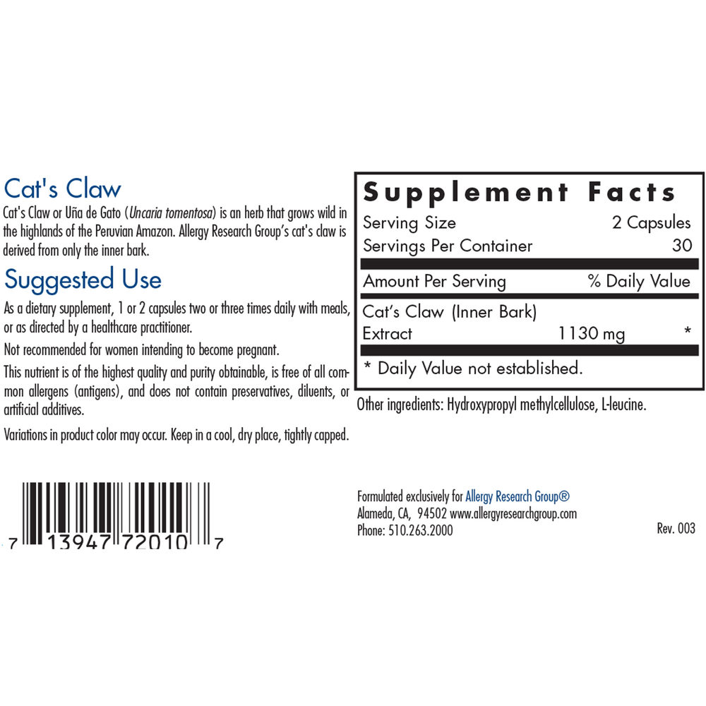 Cats Claw (60 capsules)