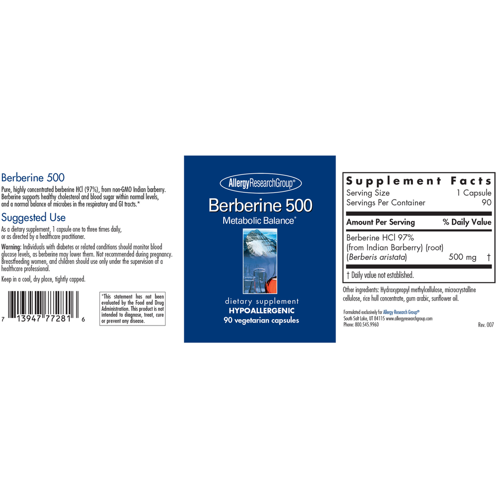 Berberine 500 (90 capsules)